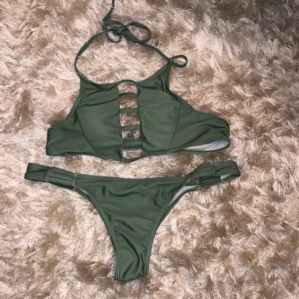 Two Piece Green Swimsuit